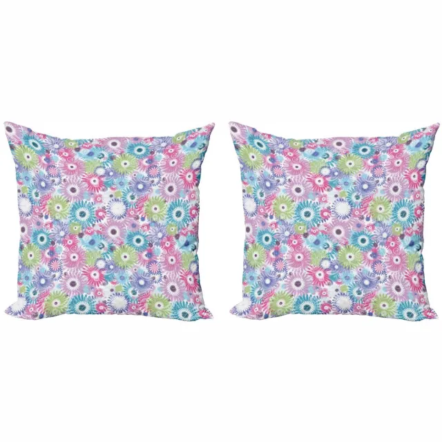 ABAKUHAUS Kussenhoes Set – 2x40x40 cm – Mikrofaser – Dubbelzijdig bedrukt Multicolor