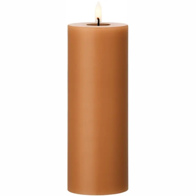 Ester & Erik Stolpkaars 20cm Raw Toffee LED - Kaarsen bruin
