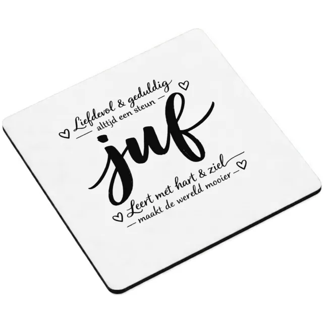 Mr Cadeautjes MDF magnetische fotolijst vierkant 9,5 - design Een minimalistische tekstprint met een groot kernwoord, aang | cadeau Wit