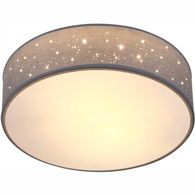 Monzana Plafondlamp - Sterrenhemel Rond 38cm 40 Watt Stof - Grijs