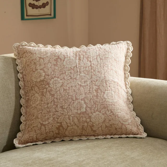 Studio LIVIT sierkussen Jess (50x50 cm) roze/crème