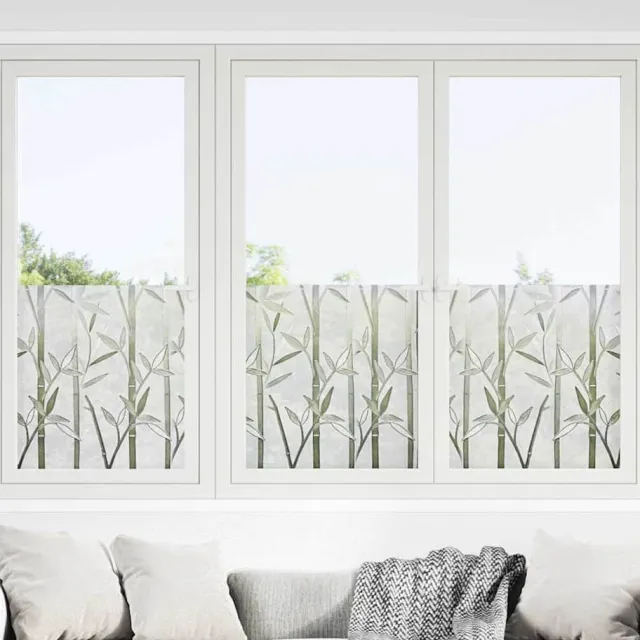 vidaXL Statische raamfolie Frosted bamboe 45 x 500 cm PVC Transparent