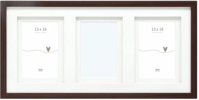 Deknudt Frames multifotolijst - bruin - passe-partout - 3 foto's 13x18