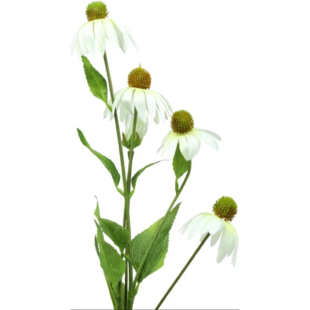 Viana Echinacea bloem kunstmatig wit 90cm