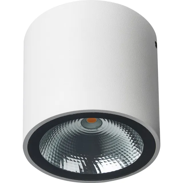 Fantasia Zazou opbouw plafondlamp in wit aluminium, IP54, 6W LED 3000K warm wit, 567 lumen, Ø90 x H88 mm