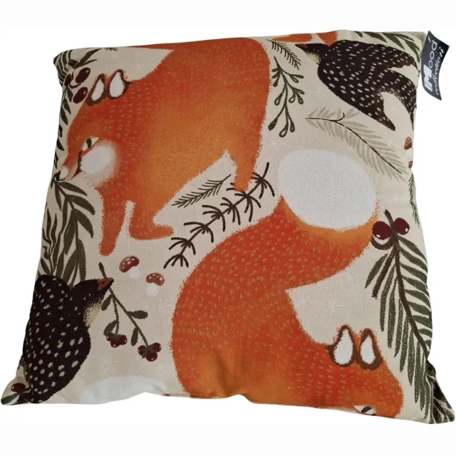 Mica Decorations In The Mood Sierkussen Herfst 45x45 cm – Vossenprint – Oranje – Dierenprint Kussen