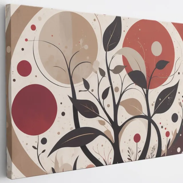Saammp Canvas Schilderij - Planten - Beige - Abstract - 30x20 - Foto op canvas - Wanddecoratie - Muurdecoratie Woonkamer - Slaapkamer decoratie - Canvas Print Multicolor