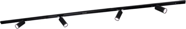 LEDVION Smart LED Railverlichting 2M + 4 Railspots (4.9W - RGB - Zwart - Dimbaar) - 1-Fase