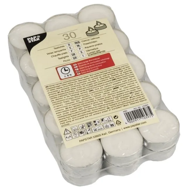 Papstar Waxinelichtjes, diameter 37 mm, wit