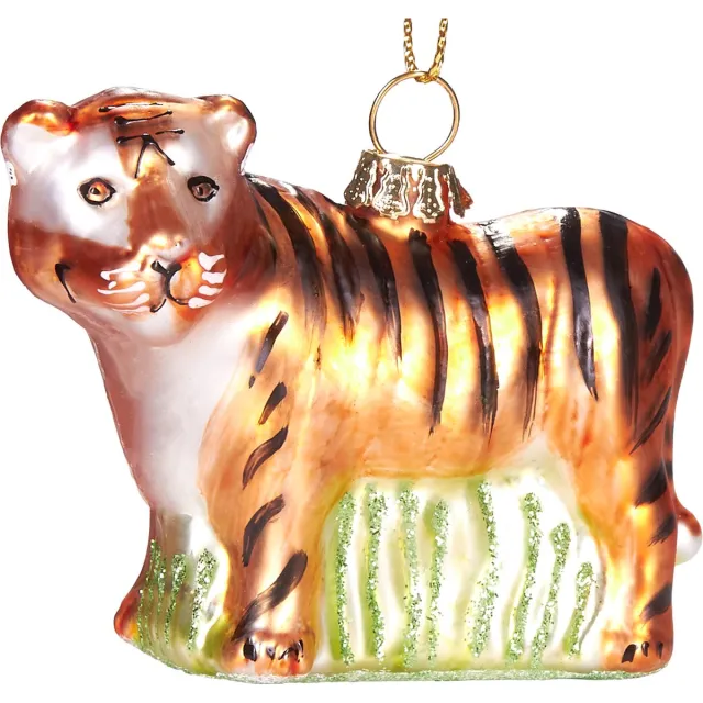 Brubaker Tijger - Handgeschilderde Glazen Kerstbal - Handgeblazen Kerstversiering - Grappige Kersthanger - Kerstboom Decoratie - 7,5 cm