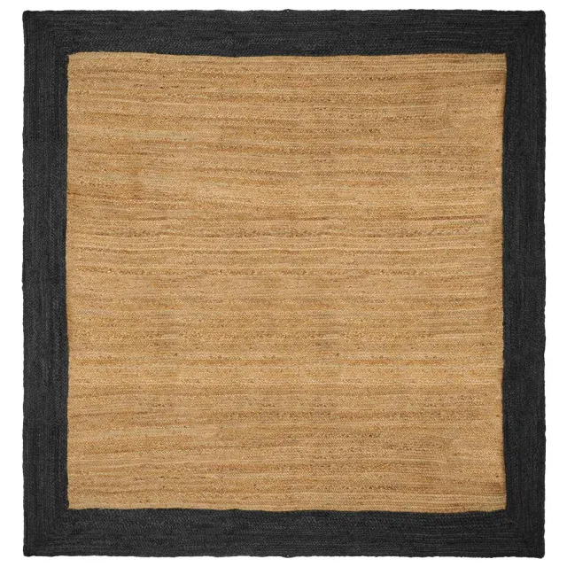 vidaXL Gebied Tapijt Donkergrijs en Natuurlijk 200 x 200 cm Jute