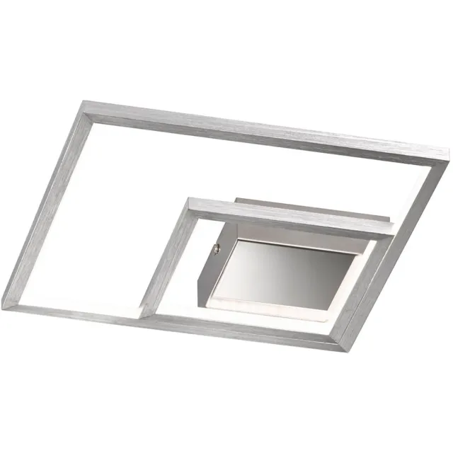 Wofi LED plafondlamp Plafondlamp 3 vlammen Woonkamerlamp modern, Modern zilver, 1x LED 12W 1100Lm 3000K, LxBxH 30x30x5,5 cm, WOFI 9487.02.63.9300