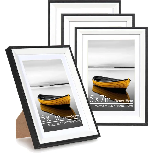 Ibenzoa Tweedelige fotolijsten set met acrylglas voor foto's en posters Zwart