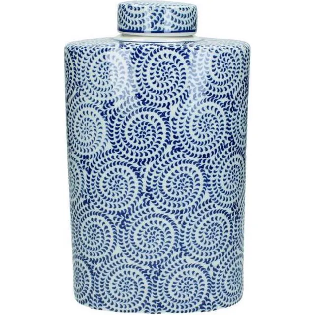 HD Collection Vaas - Porselein - Blauw - 18x10x30 cm