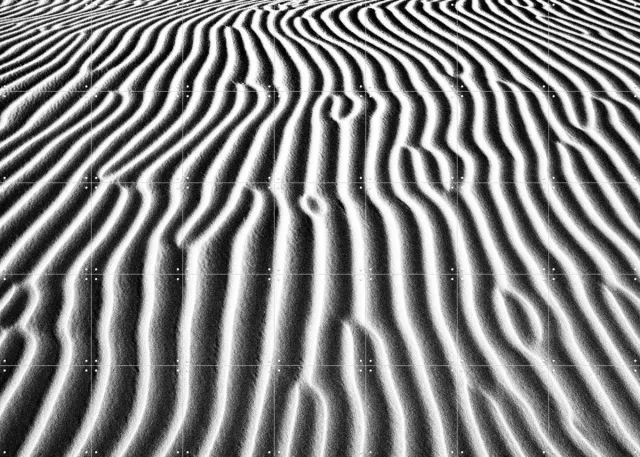 IXXI Abstract Landscape, Photolovers - 140 x 100 cm - Grote wanddecoratie en posters - Strepen, Minimalisme, Abstract, Fotografie, Woonkamer Zwart en wit / Monochroom / Wit