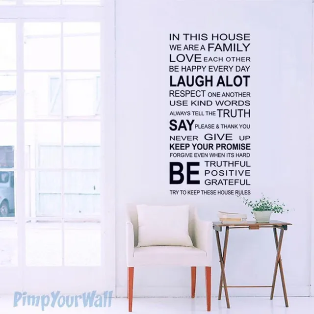 PimpYourWall Muursticker Huisregels Zwart