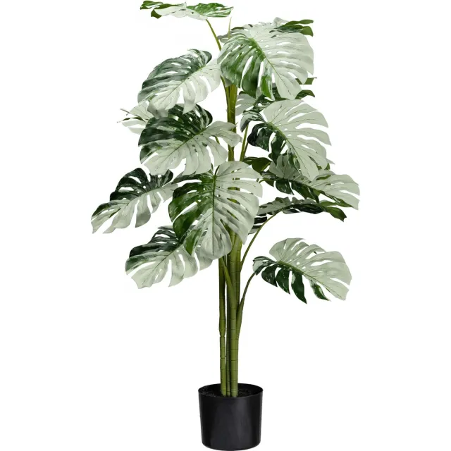 Kopu Kunstplant Monstera Variegata Half Moon 115 cm - 16 bladeren Groen