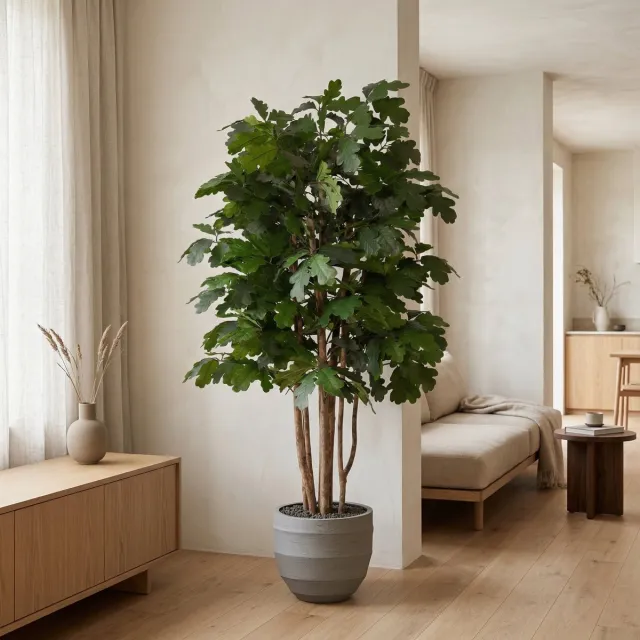 Florafy Kunstplant Eik 140cm - Kunstplanten voor binnen - Onderhoudsvrij Groen