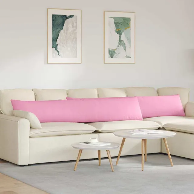 vidaXL Sofa Kussens 2 st Stof Roze 200 x 40 cm