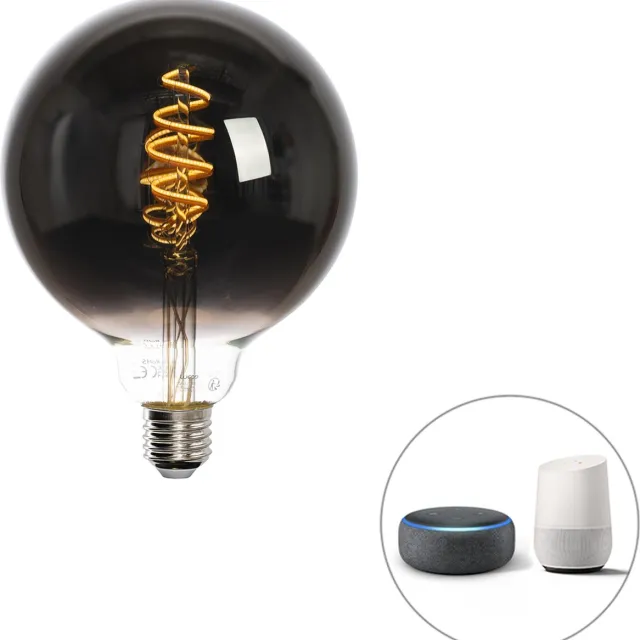 LUEDD Smart E27 LED lamp G125 zwart 4W 60 lm 1800-3000K