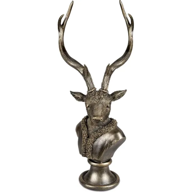 Boltze Hert - Goud - op voetstuk - Polyserin - 52x25x20cm - Decoratie