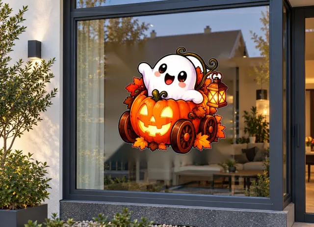 De Stickerman Halloween Raamsticker 50cm Breed Herbruikbaar Weerbestendig (KV21) Multi