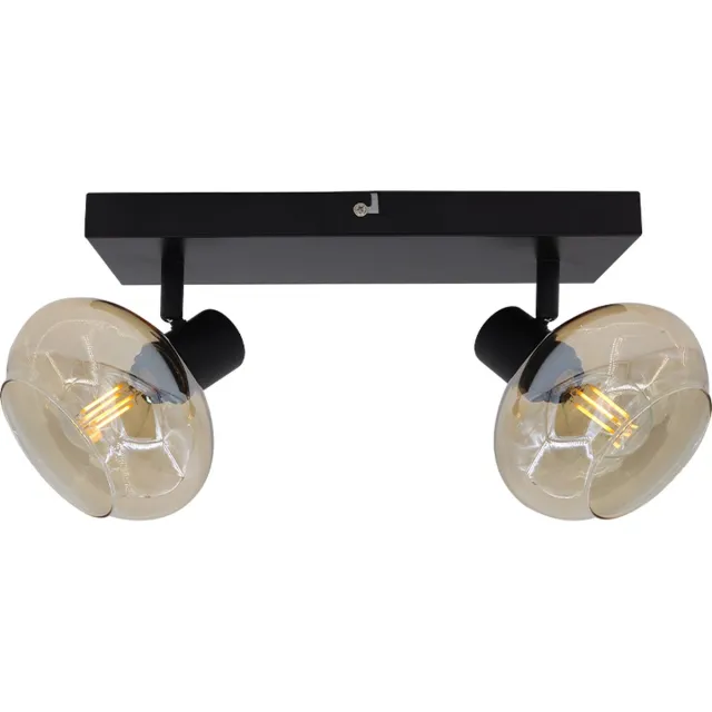 Olucia SKIP - Plafondlamp - Amber / Zwart - 2L - Vorm: Rechthoek