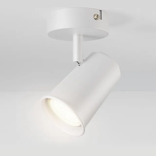 HOFTRONIC Riga Witte LED plafondlamp 1 spot – kantelbaar en draaibaar – opbouwspot Wit – 4000K Neutraal wit - Plafondspot - IP20 - woonkamer en gang