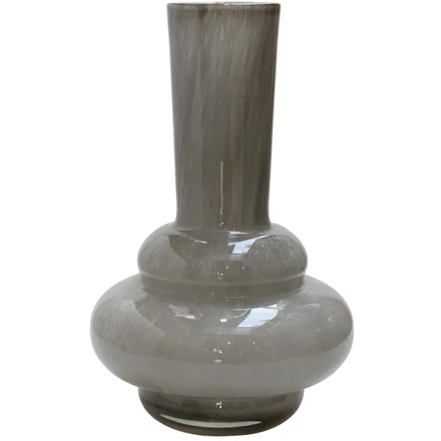 Vase The World Vaas Bolombo Elite | Grijs | Mond geblazen glas | Uniek design | Dik zwaar glas | Ø20 x H36 cm