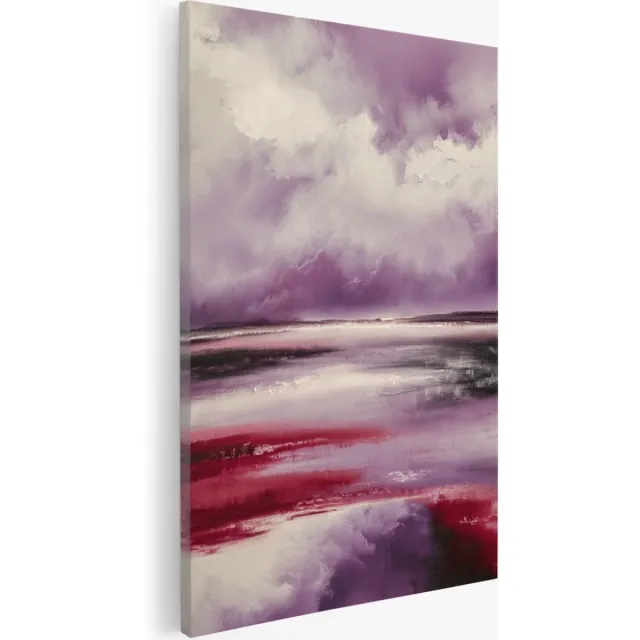 Saammp Canvas Schilderij - Landschap - Paars - Abstract - 40x60 - Foto op canvas - Wanddecoratie - Muurdecoratie Woonkamer - Slaapkamer decoratie - Canvas Print Multicolor