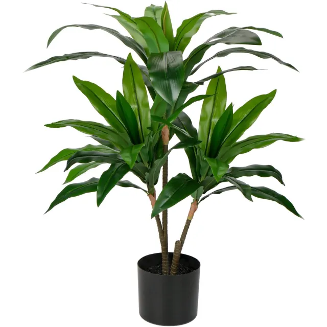 Unyqoos Grote kunstplant Dracaena Fragans in pot voor stijlvolle interieurdecoratie, groente, 90 cm