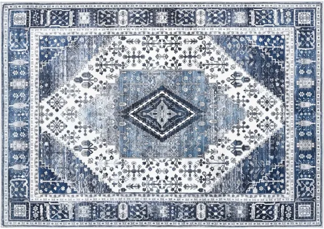 vidaXL Tapijt - ORIZ - Donkerblauw - 200 - x - 280 - cm - 100% - Polyester