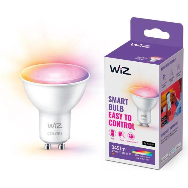 WiZ Spot - Gekleurd en Wit Licht - Slimme LED Verlichting - GU10 fitting - 50W - Wi-Fi