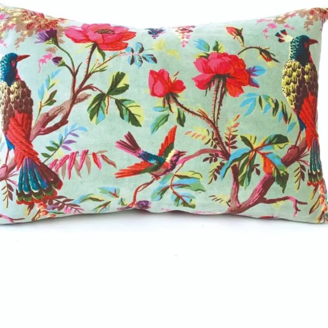 Imbarro Home & Fashion Sierkussen | 40 x 60cm | Woonkussen | Katoenen Velours | Imbarro | Kussen | Paradiseprint Multi, Groen