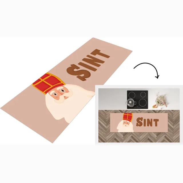 KitchenYeah Keukenloper - Loper keuken - Sinterklaas - Chocolade - Sint - Keukenloper vinyl Multicolor
