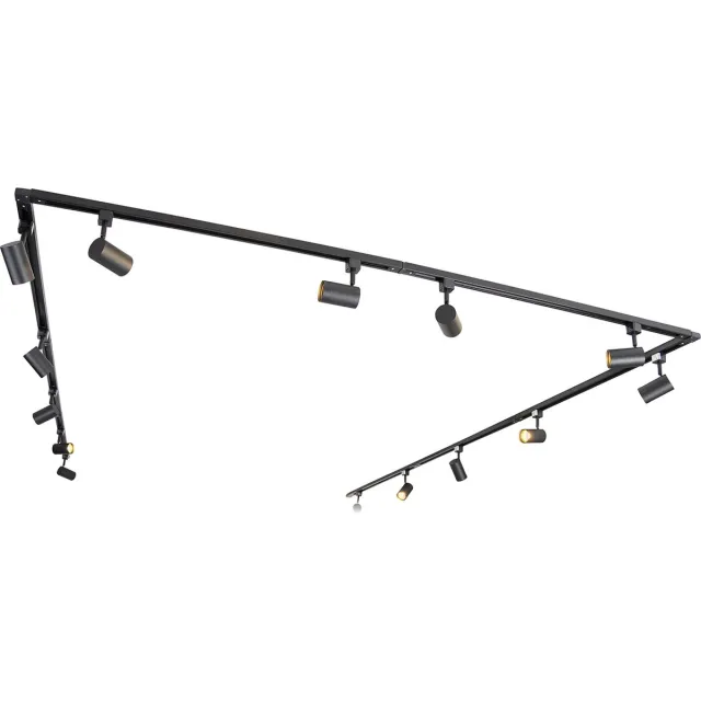 QAZQA jeana - Moderne Dimbare LED Smart Spot railsysteem verlichting, railverlichting incl. wifi met Dimmer - 14 lichts - L 753 cm - Zwart - Woonkamer | Slaapkamer | Keuken Zwart Smart LED