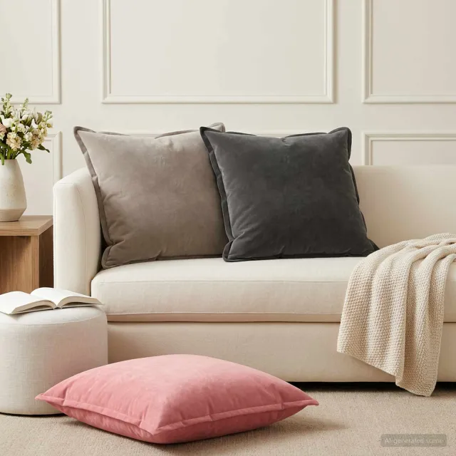 vidaXL Plaid kussen 2 st HOUTEN Roze 60 x 60 cm fluweel