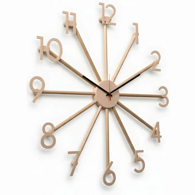 Home 3D Moderne Stille Wandklok Beige - 60cm - Gemaakt in Nederland - Home Design