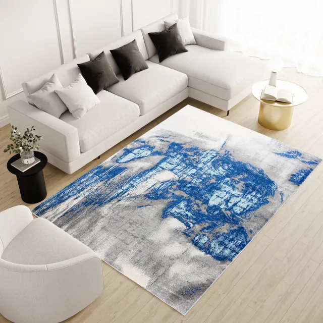 Tapiso Malesia Vloerkleed Blauw Woonkamer Tapijt Maat- 160x230