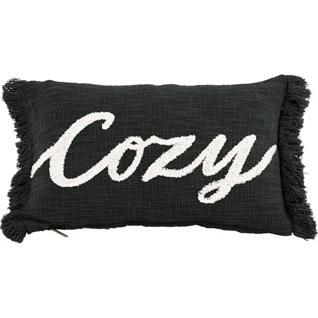Tiseco Kussen (gevuld) COTTON SLUB COZY 30x50CM, black