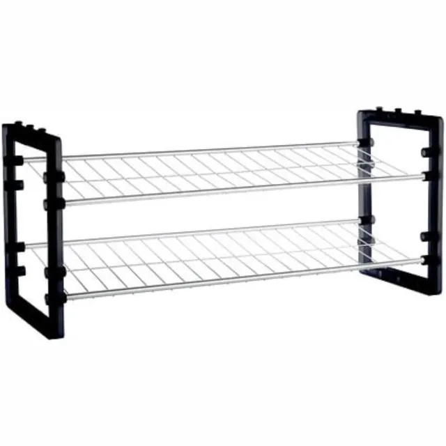 Five® Schoenenrek Stapelbaar - Opbergrek voor 6 Paar Schoenen - Zwart Metaal en Kunststof - Bespaar Ruimte in Hal of Kast