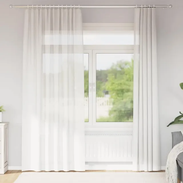 vidaXL Gordijnen voile met roedezakken 2 st wit