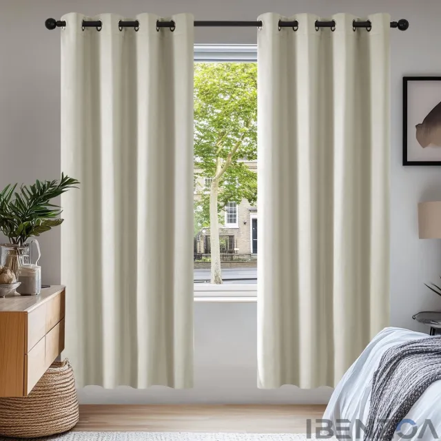 Ibenzoa Gordijnen - Verduisterend - 117x229 cm - Polyester Neutraal