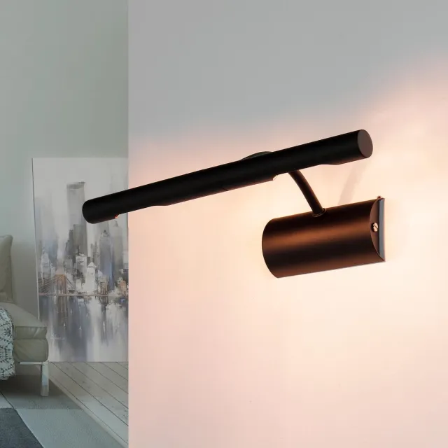 Licht Erlebnisse Licht-Erlebnisse - Picture Lights - Wandlamp - G9 - van - Metaal - in - Zwart - Wandlamp