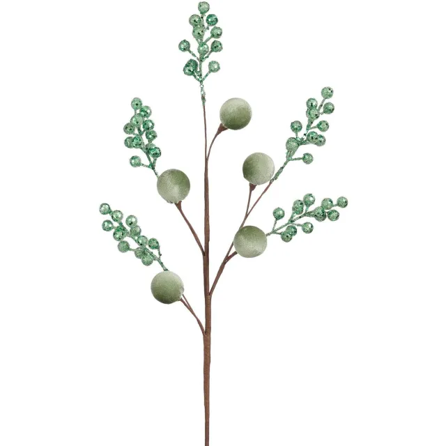 Mica Decorations Bessentak mint groen glitter - l65cm glitter, mint groen