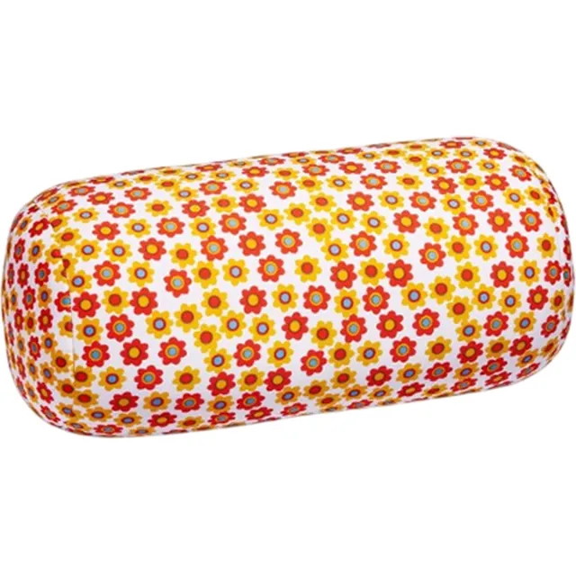 House of Healthbrands Kuschelmaxx Rolkussen - Sierkussen Rond Cilinder 17 x 33 cm - Blumen-design - Stevig en zacht - Mooie print - Gevuld met microgranulaat - Vormvast & Wasbaar - Ideaal voor op de bank, bed, auto of op reis - Inclusief Wasnet Wit
