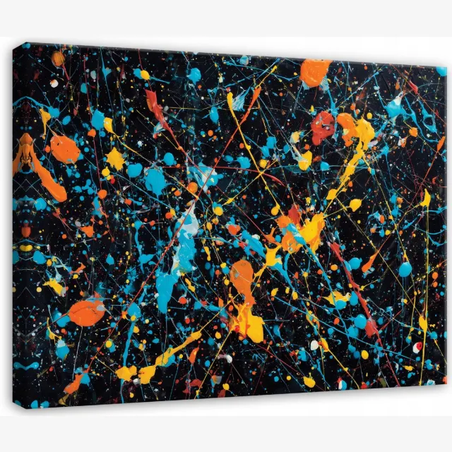 WALLARENA Schilderij op canvas - 40x30 cm - abstracte kunst met kleuren - Geschikt voor slaapkamer en woonkamer Veelkleurig