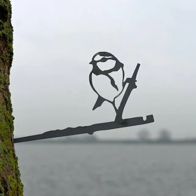 Birdwise tuindecoratie pimpelmees cortenstaal Grijs