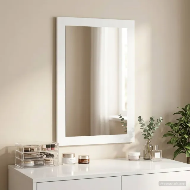 vidaXL Spiegel FAUSKE Wit 43 x 3,5 x 77 cm Rechthoekig