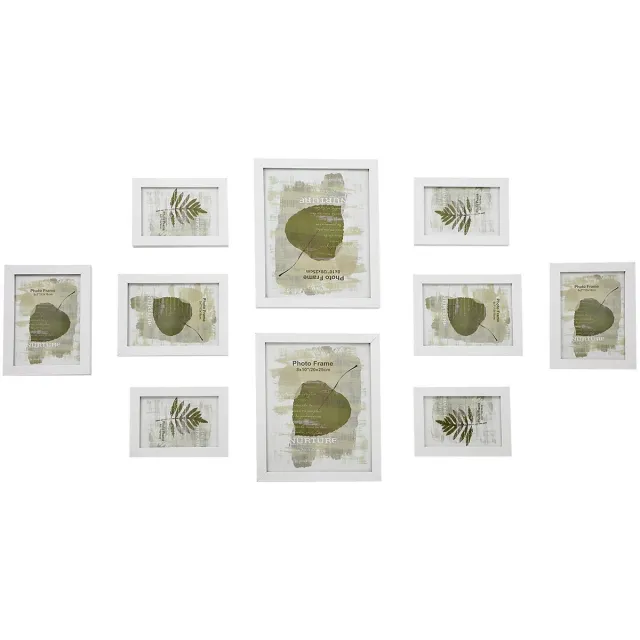 Famanu Fotolijstjes set van 10 met houten rand, ideaal voor het inlijsten van foto's en kunstwerken Naturel